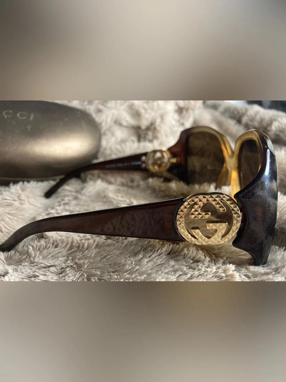 **RARE** Gucci Brown Tortoiseshell Gradient Women's Oversized Sunglasses